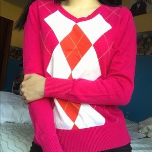 St. John’s Bay Pink Diamond-Patterned Sweater